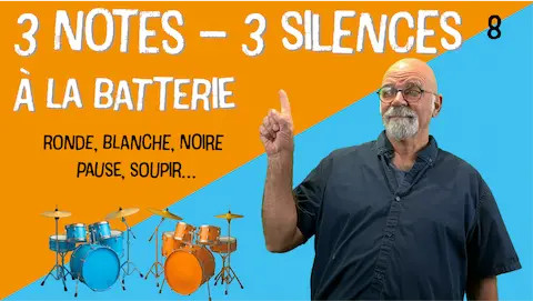 découverte des 3 premières notes et silences à la batterie – vidéo pédagogique