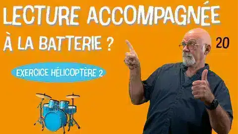 exercice de solfège à la batterie : partition gratuite de l’hélicoptère