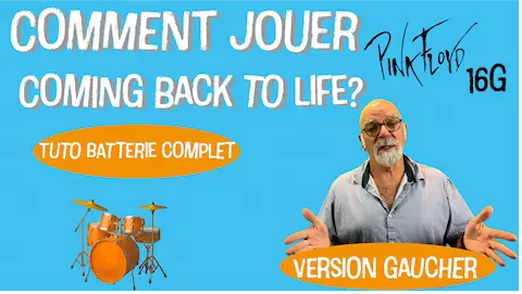 apprendre coming back to life à la batterie – vidéo pédagogique + partition à télécharger-gaucher