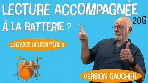 exercice de solfège à la batterie : partition gratuite de l’hélicoptère-gaucher