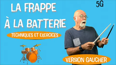 apprendre la frappe à la batterie – vidéo pédagogique-gaucher