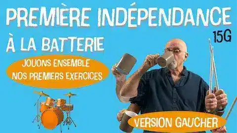 exercice d’indépendance à la batterie – vidéo pédagogique-gaucher