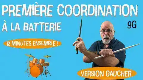 travail de coordination à la batterie – vidéo pédagogique-gaucher